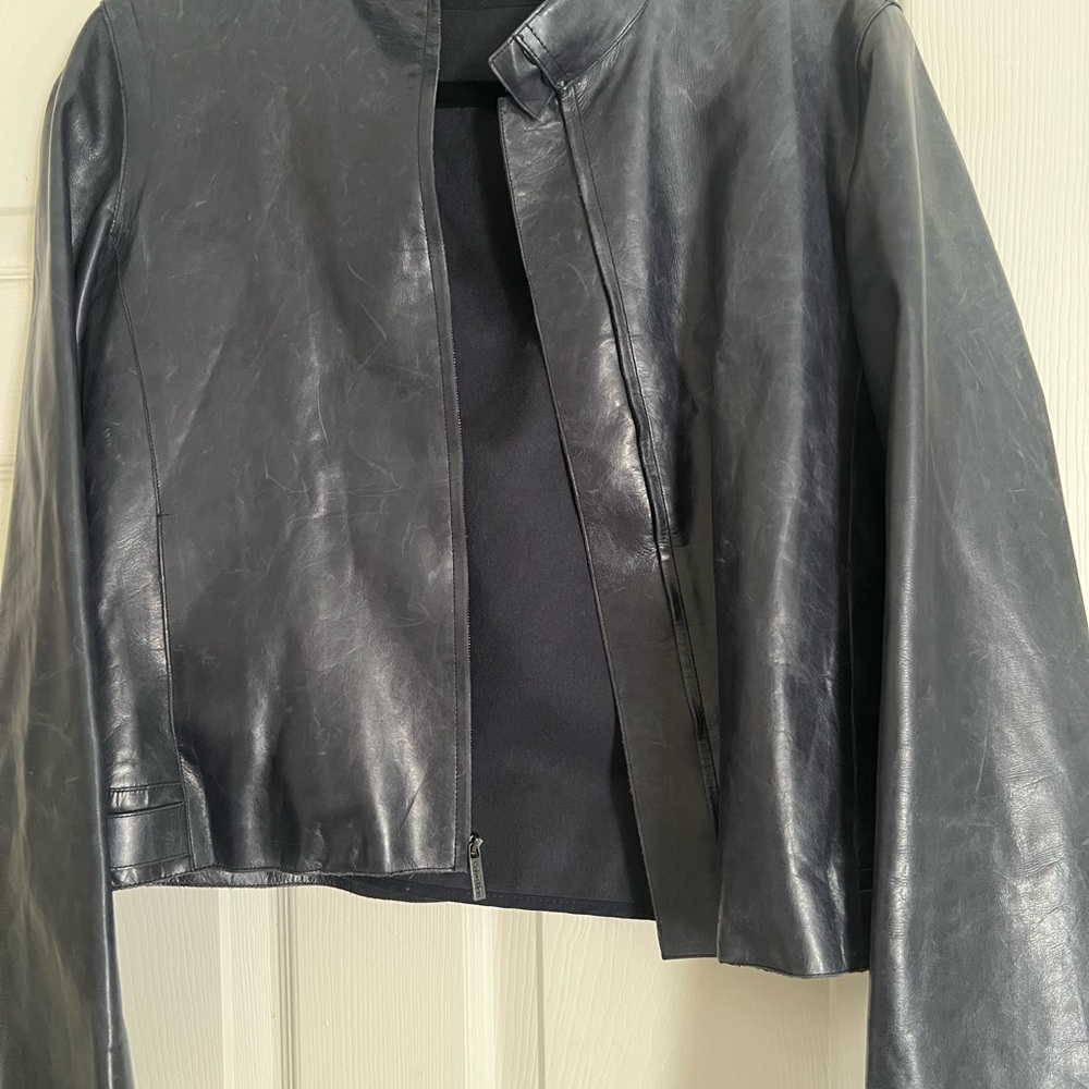 Calvin Klein Women's Blue Leather Jacket